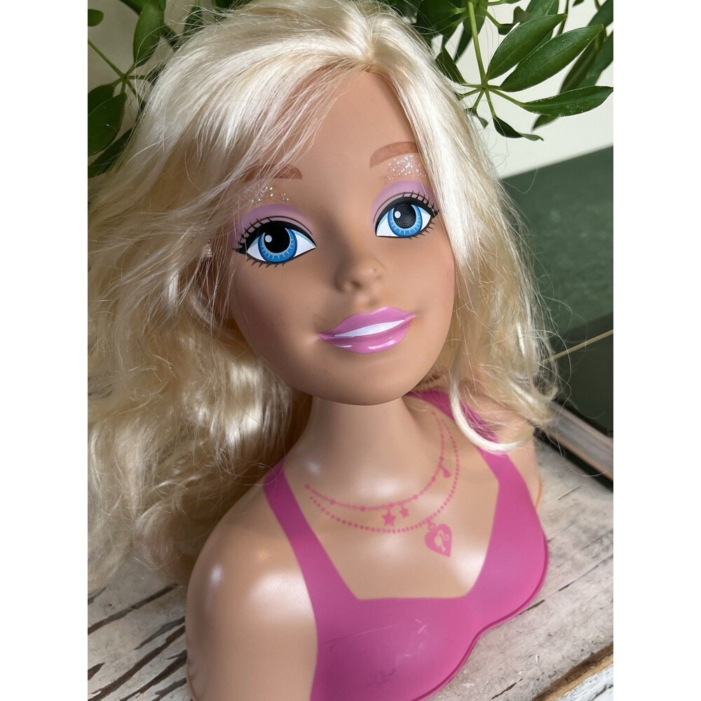 Vintage Barbie Styling Head Bust Long Blonde Hair Just Play Mattel Plastic 8" Ta